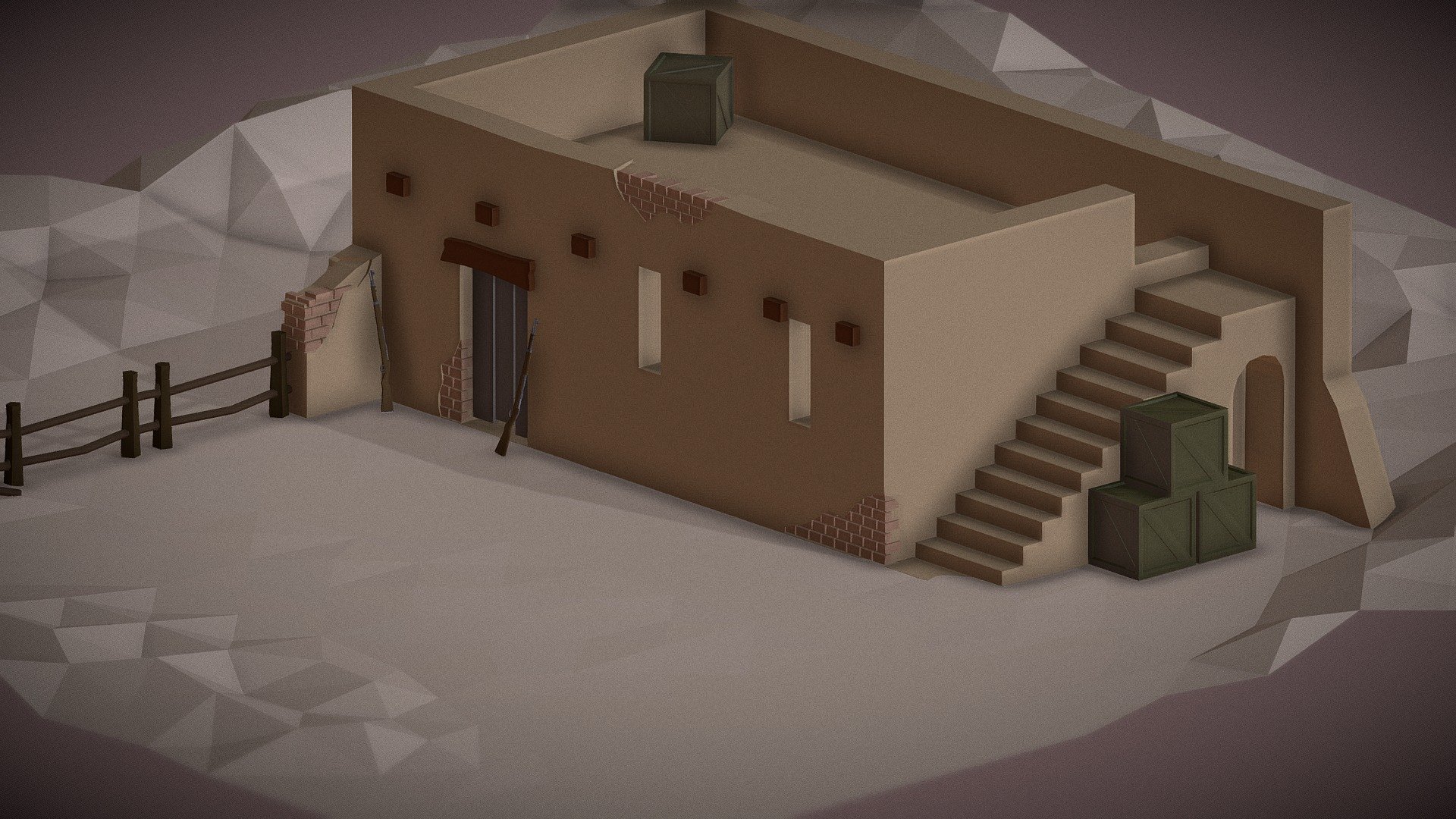 3D model House Model For Roblox or a Low-Poly Game VR / AR / low-poly