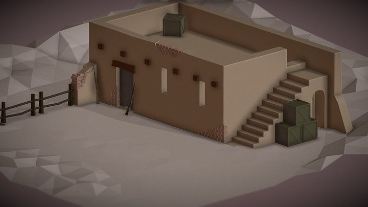Low-Poly: Sand House 3D Model