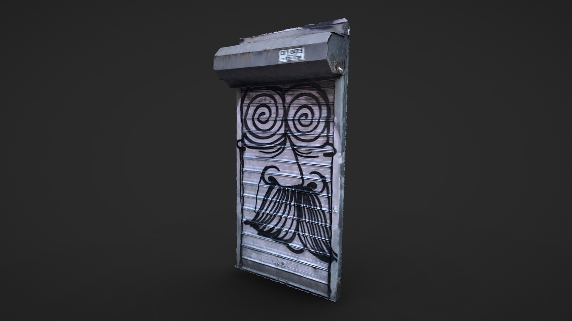 3D model Graffiti shop door - This is a 3D model of the Graffiti shop door. The 3D model is about a box with a design on it.