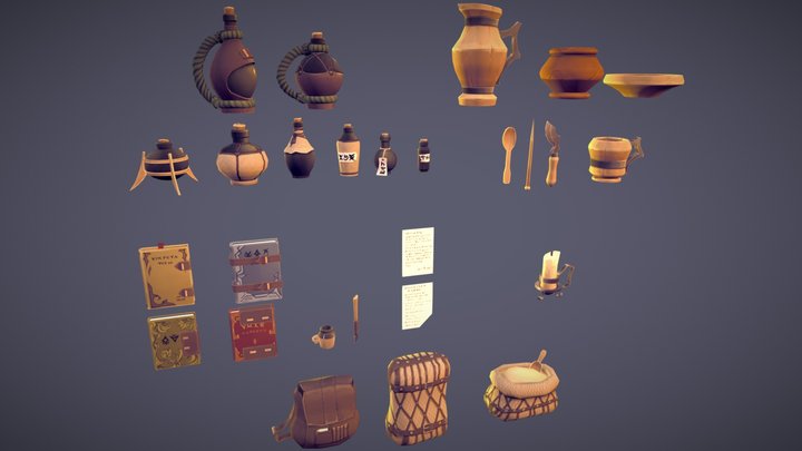 Utensils & Clutter Props 3D Model