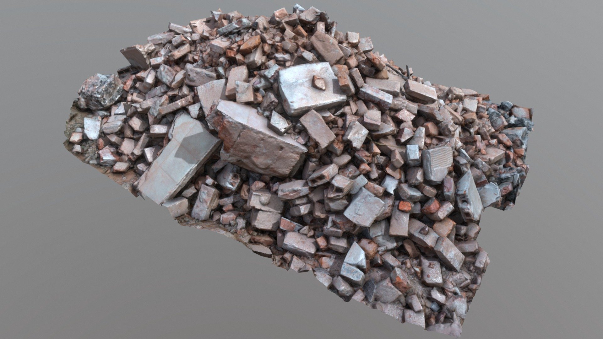 Low Poly Heap of construction debris bricks — Sketchfab embed 3D viewer