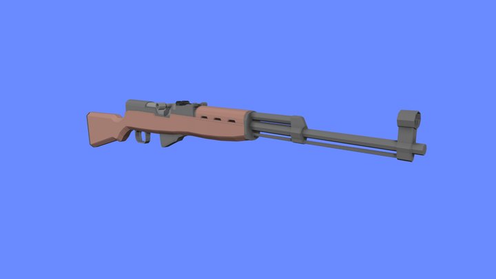 Low Poly SKS 3D Model