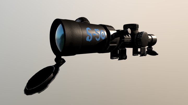 Rifle scope 1-4x20 3D Model