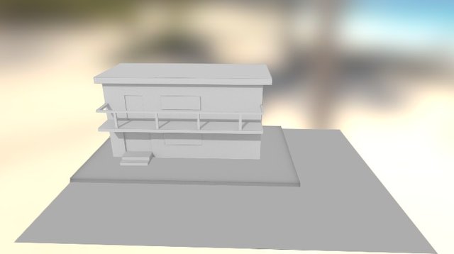 Solid House (baked in Blender Cycles) 3D Model