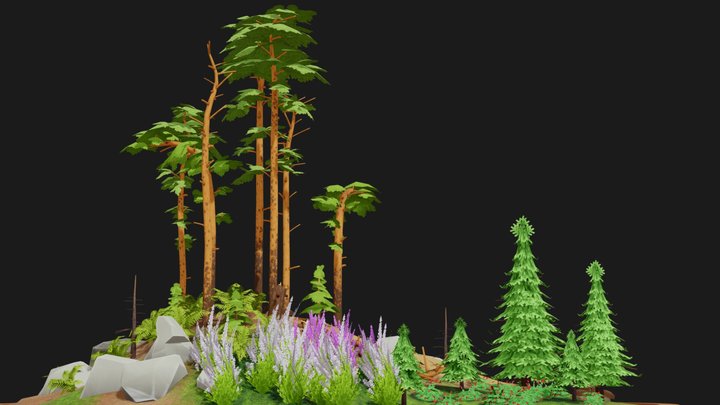 Pine forest 3D Model