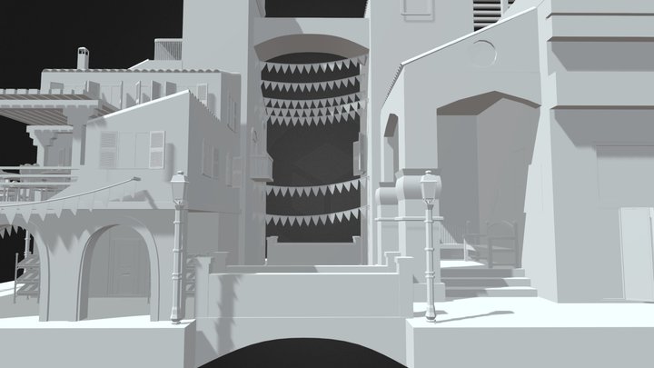 Venice City Scene 3D Model