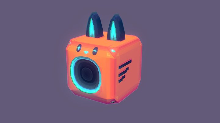 Stylised Kawaii Cat Speaker 3D Model