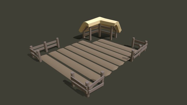 Stylised Medieval Buildings - Farm 3D Model