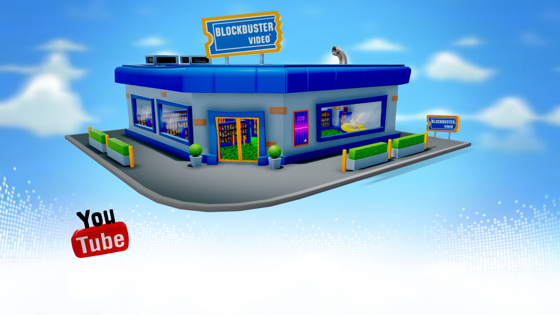 3D model Blockbuster Video - This is a 3D model of the Blockbuster Video. The 3D model is about a screenshot of a computer.