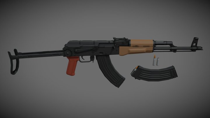 low-poly AKMS – Free 3D Model STL