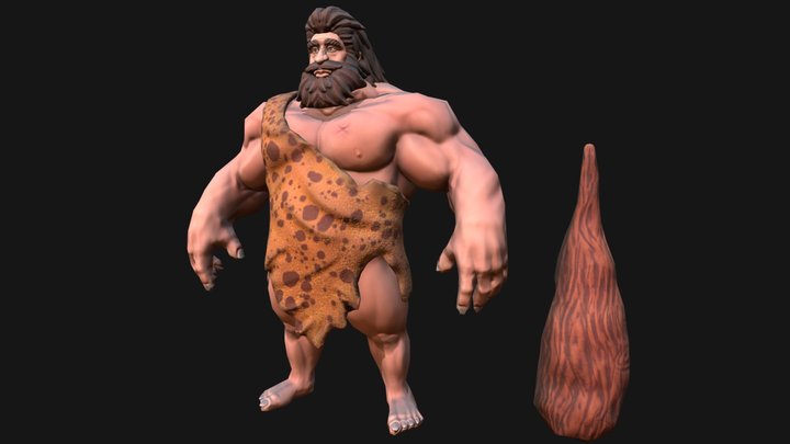 Early Human low poly 3D Model