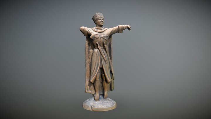 Statuette of a dancing Circassian 3D Model