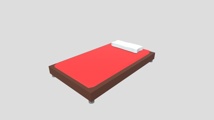 Minecraft-Style Bed 3D Model