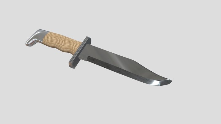 Survival Knife - polished 3D Model