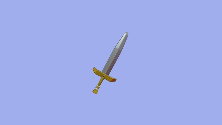 Stylized Golden Sword 3D Model