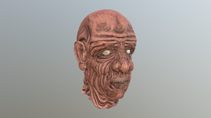 Old Man Bust Textured 3D Model