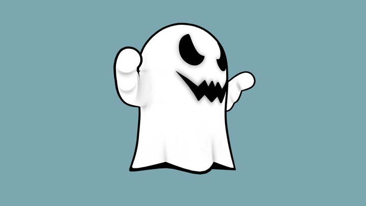 Cartoon Ghost 3D Model