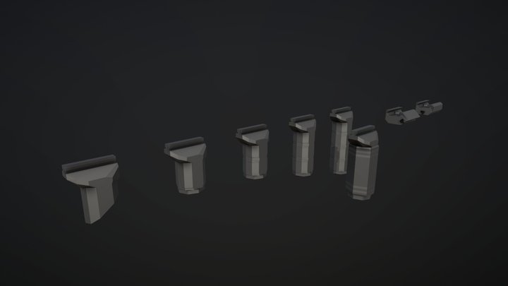Low-Poly AK grips – Modello 3D gratuito STL