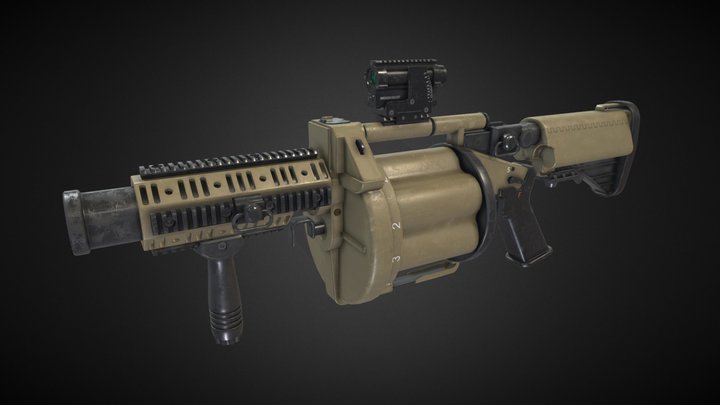 Milkor Multiple Grenade Launcher 140 3D Model