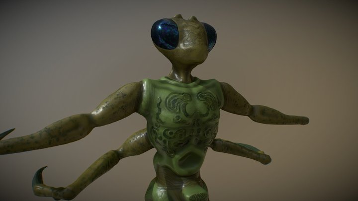 humanoid prayer mantis 3D Model