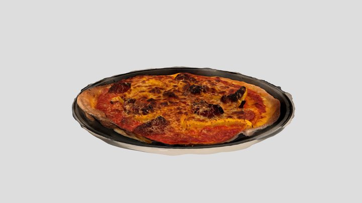 Burnt Pepperoni Pizza 3D Model