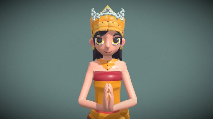 Bali Girl Lowpoly 3D Model