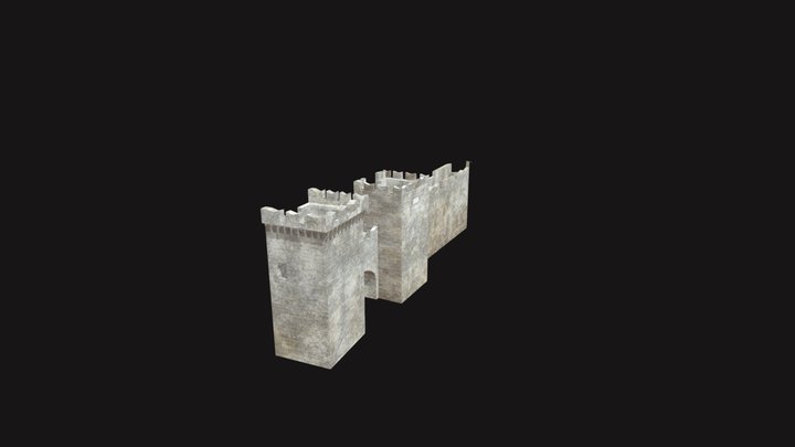 Medieval city of Rhodes: Castillian Walls 3D Model
