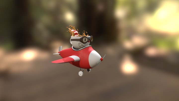 Cuphead Plane 3D Model