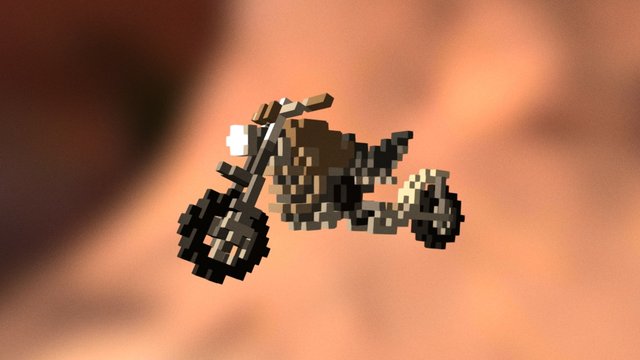 Voxel Mad Max Motorcycle 3D Model
