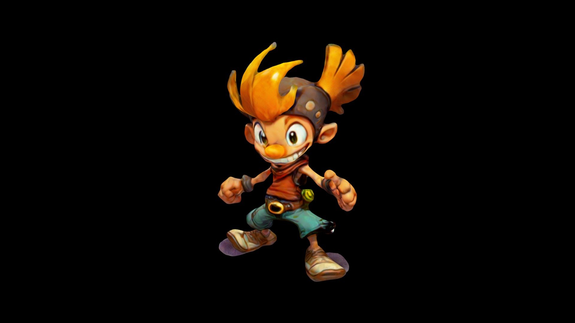 a cartoon character with blonde hair and a spiky - Download Free 3D ...