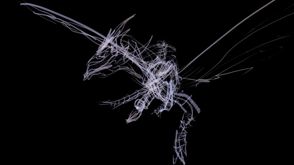 Dragon Rider wire frame - Tilt Brush