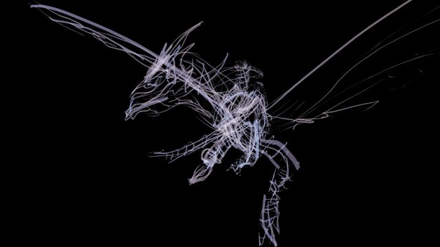 Dragon Rider wire frame - Tilt Brush