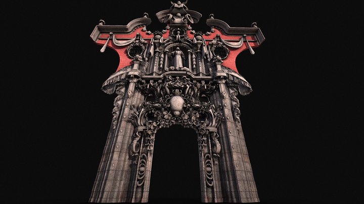 Spanish Churrigueresque Baroque façade 18th 3D Model