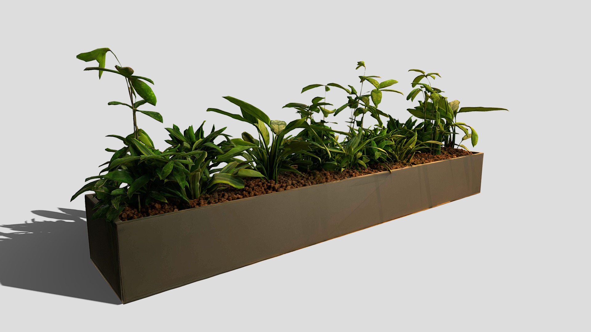 3D model Planter 1 - This is a 3D model of the Planter 1. The 3D model is about a planter with plants in it.