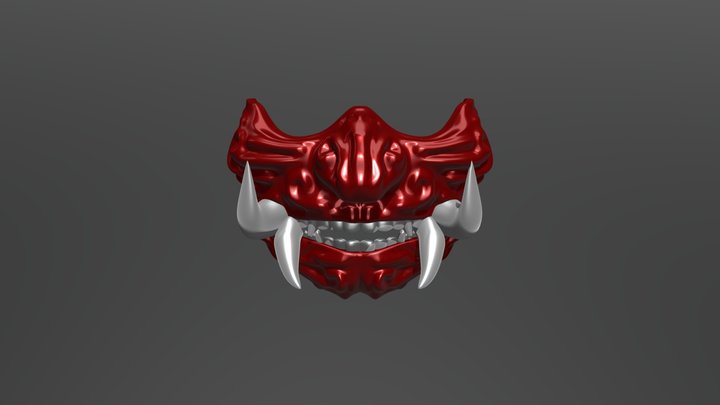 Oni Half Mask 3D Model