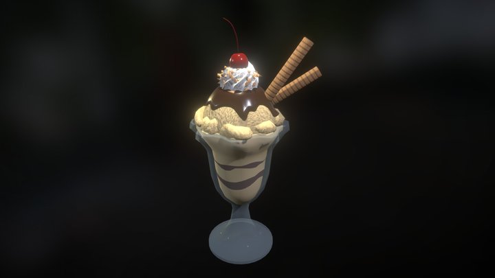 Stylized Ice Cream Dessert - Game Ready Asset 3D Model