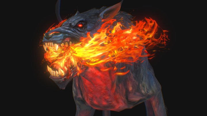 Fire Hell Hound FanArt 3D Model