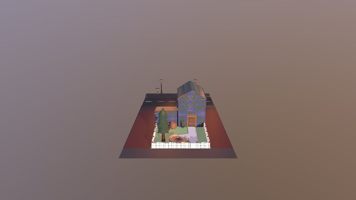 Huis Met Weg 3D Model