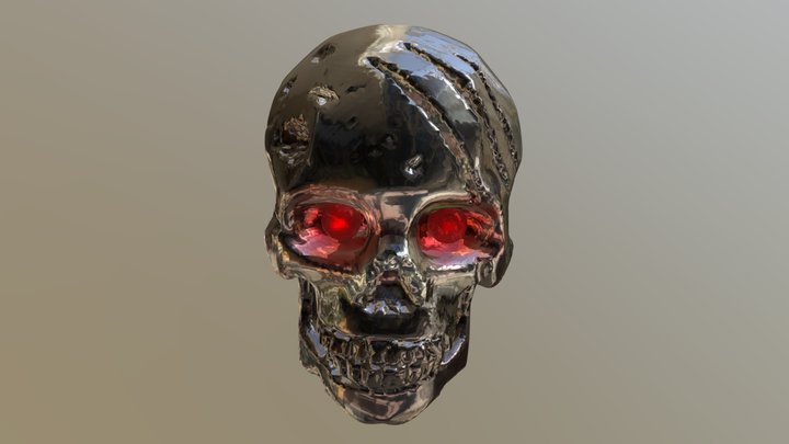 Terminator Metal Skull Head  Free 3D Model 3D Model