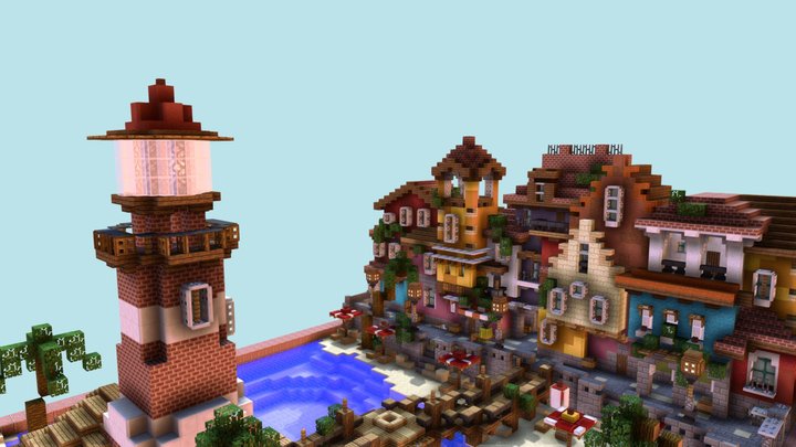 Quay and Lighthouse 3D Model