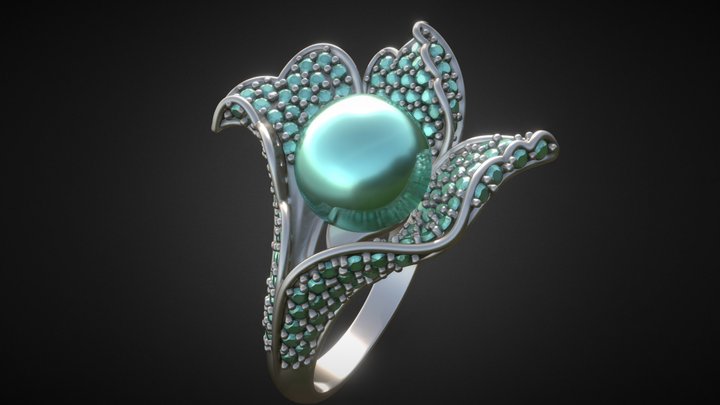 ring Diamond flower 3D Model