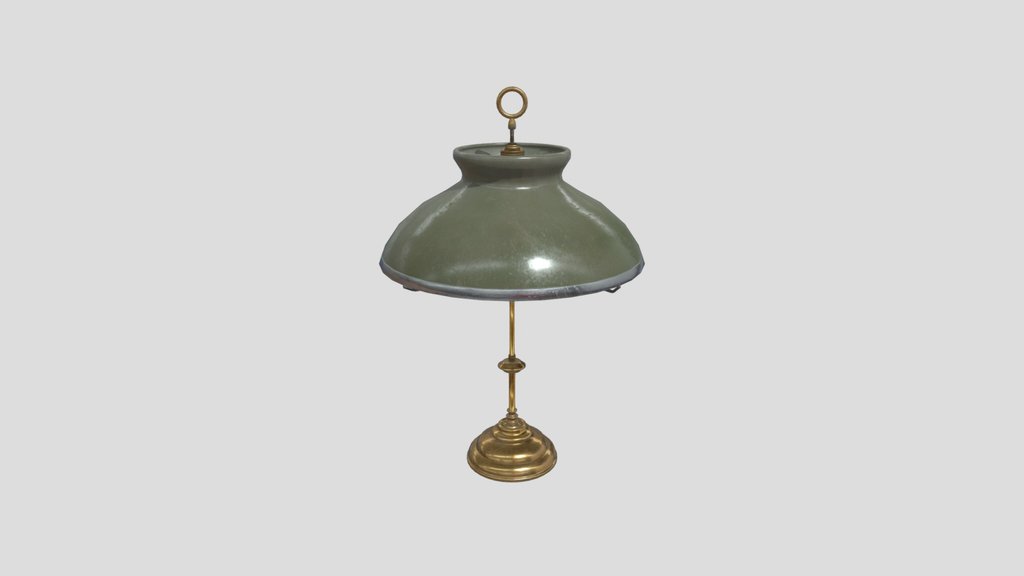 1920s Green Shade Library Lamp