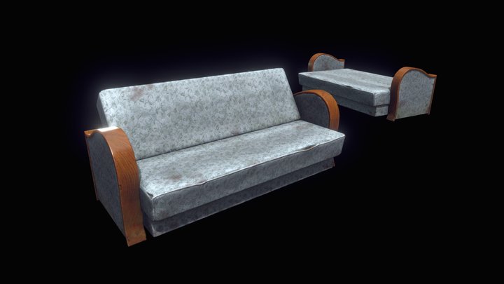 Soviet style sofas 3D Model
