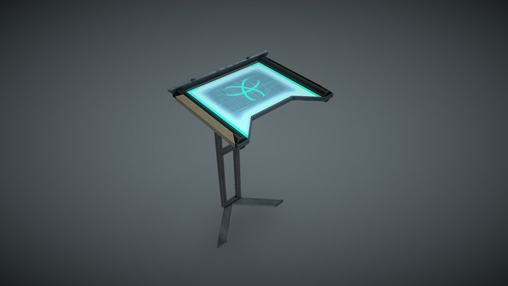 Futuristic Industrial Console Screen Stand 3D Model
