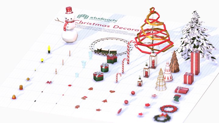 Christmas Decorations, an Object 3D Model by Studio Ochi (Thumbnail 2 of 11)
