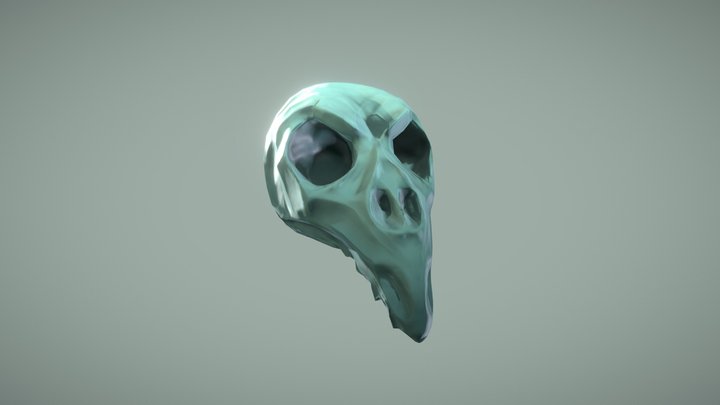 Green Skull 3D Model