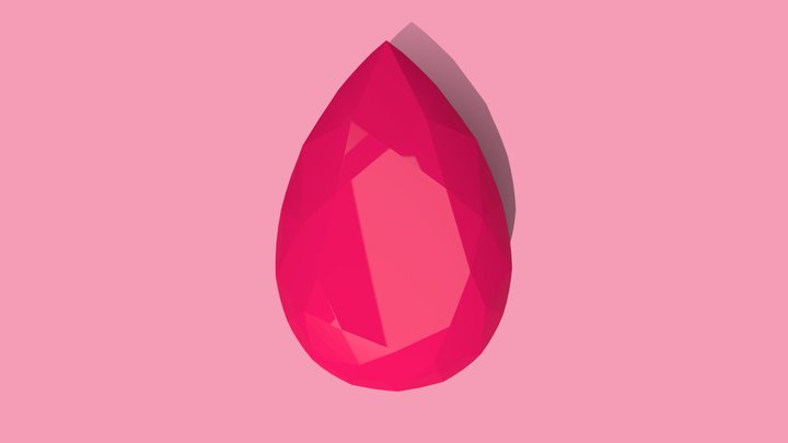 Ruby Gem - Pear Cut 3D Model
