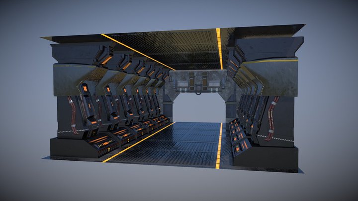 scifi corridor 3D Model