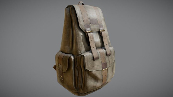 Canvas Back Pack 3D Model