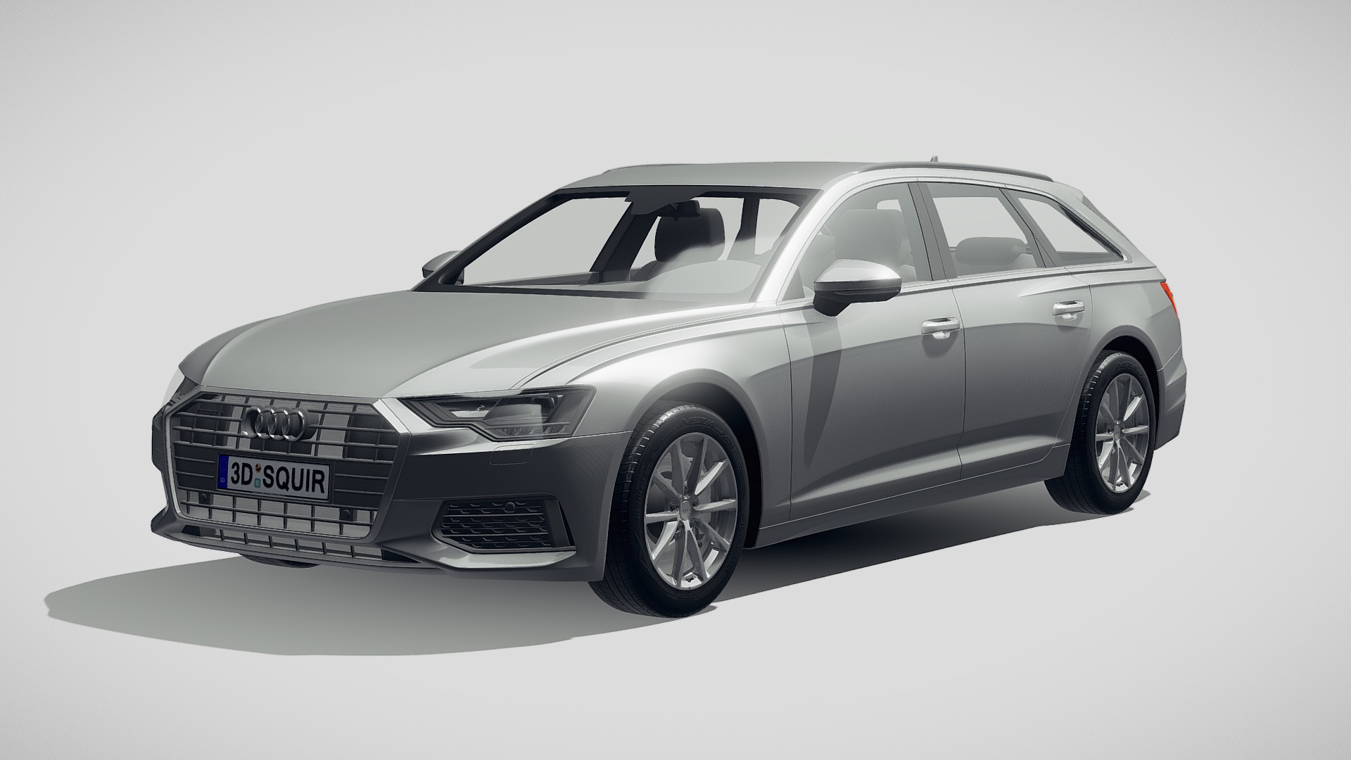 3D model Audi A6 Avant 2019 - This is a 3D model of the Audi A6 Avant 2019. The 3D model is about a silver car with a black top.